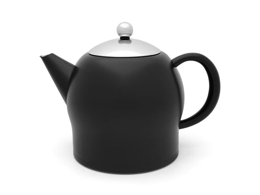 37 fl oz Double Wall SS Teapot Black Matte SANTHEE